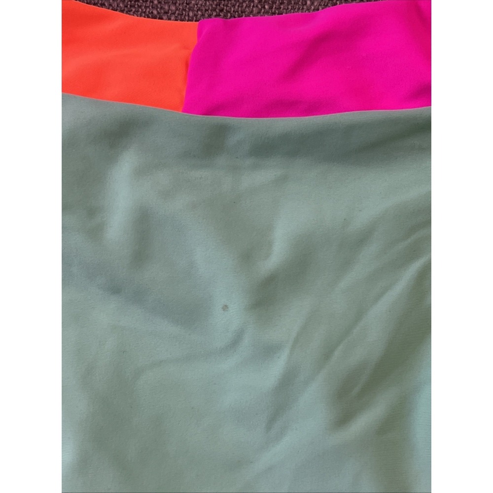 Popvil Neon Color Block High Waisted Bikini Bottom Pink Orange Mint SZ MED NWT - Picture 9 of 10